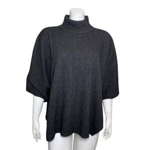 Note di Anita Merino Wool Cashmere Sweater Poncho Dolman Mock Neck One Size